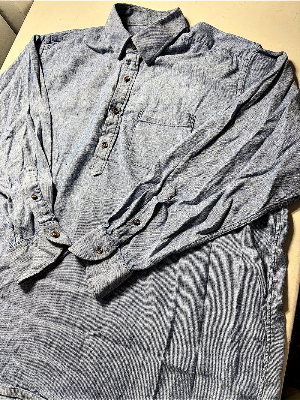Proper Cloth Linen Cotton Blend Popover Shirt